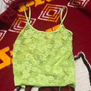 Lime floral tank top/ lingerie, never worn👏👏
